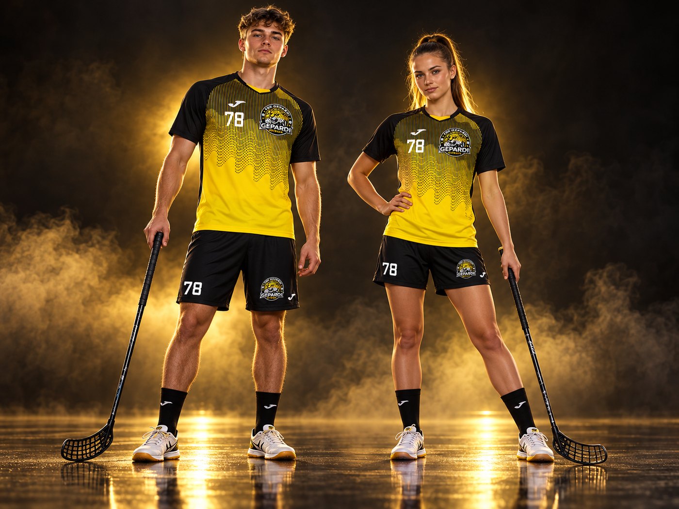 Souprava TIGER VI – hráč a hráčka v klubovém dresu Gepardi Ostrava