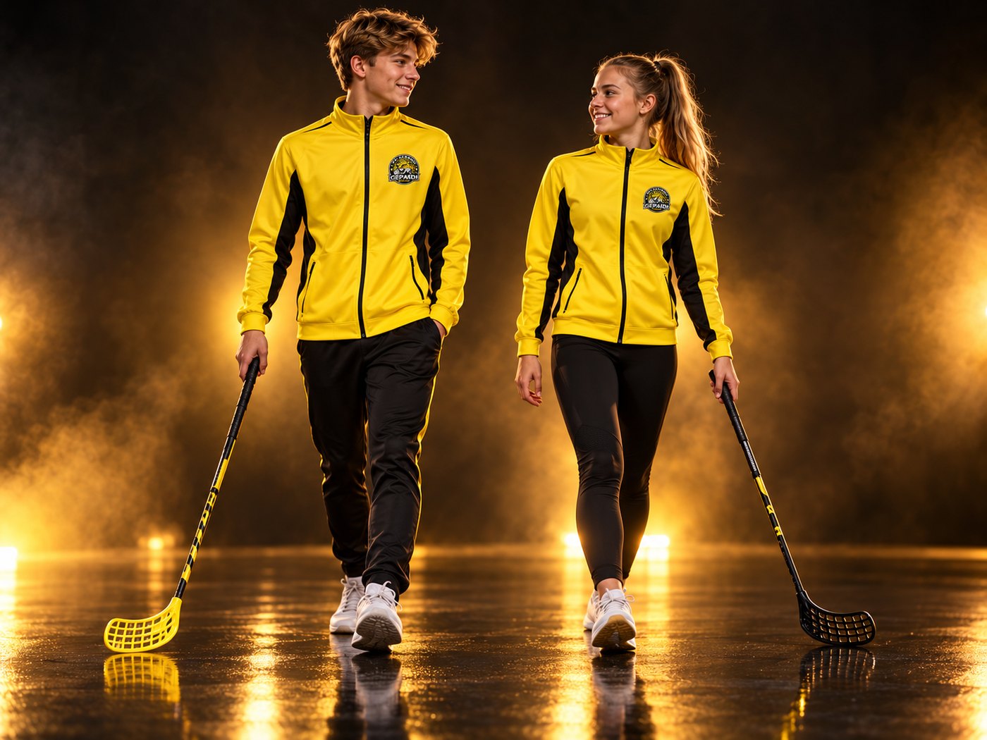 Sportovní bunda s klubovým logem – žlutá